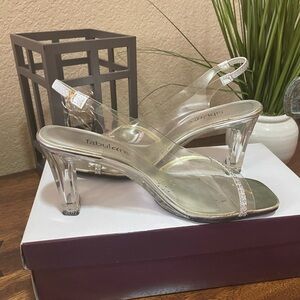 Vintage Fabulaire clear block heel